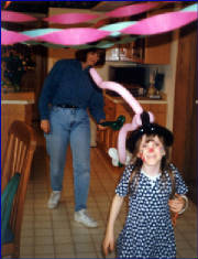 Christina celebrating her 8th birthday April, 1997